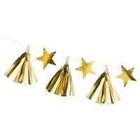 Gold Star Tassel Foil Garland | Party Decoration Hanging Birthday | Etsy (UK)