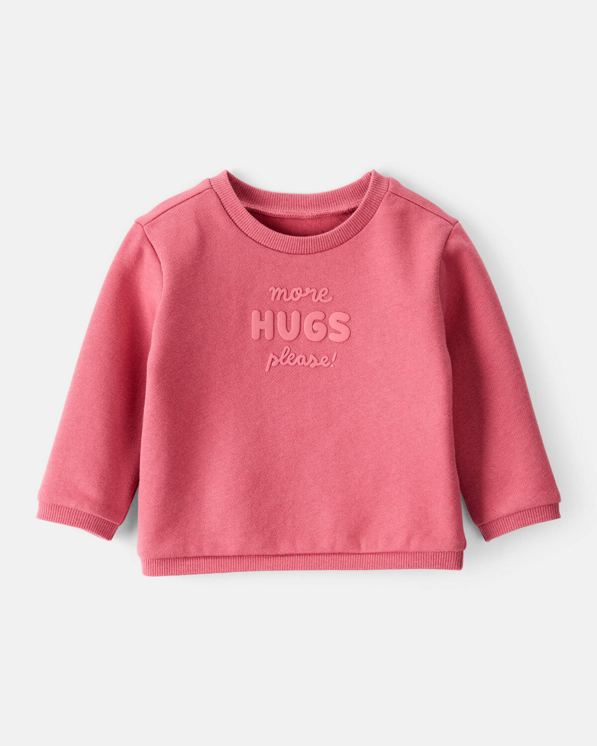 Baby Girl DayDream Fleece More Hugs Please Long-Sleeve Pullover Sweatshirt - Pink | Carter's Inc