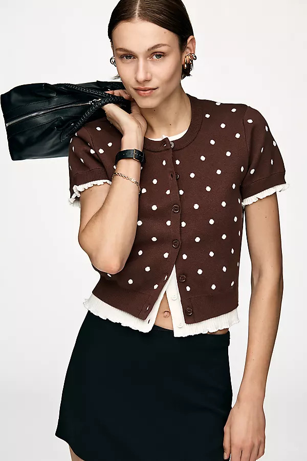 Line & Dot Dollie Short Sleeve Layered Cardigan Sweater | Anthropologie (US)