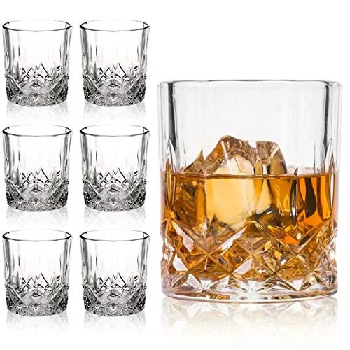Farielyn-X Crystal Old Fashioned Whiskey Glasses (Set of 6), 11 Oz Unique Bourbon Glass, Ultra-Cl... | Walmart (US)