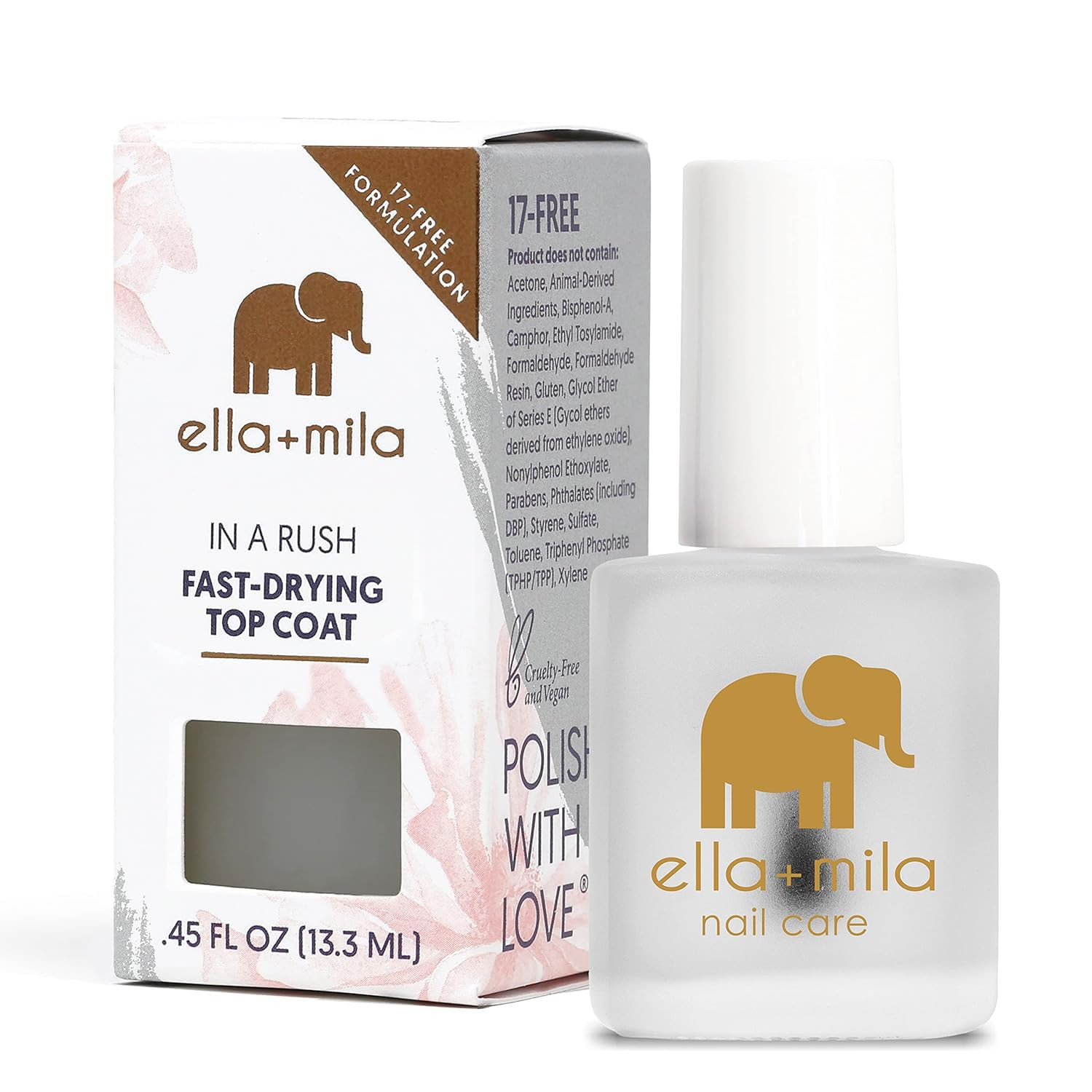 ella+mila "In a Rush" - Quick Dry Nail Polish - Fast Drying Top Coat Nail Polish with High Glossy... | Amazon (US)
