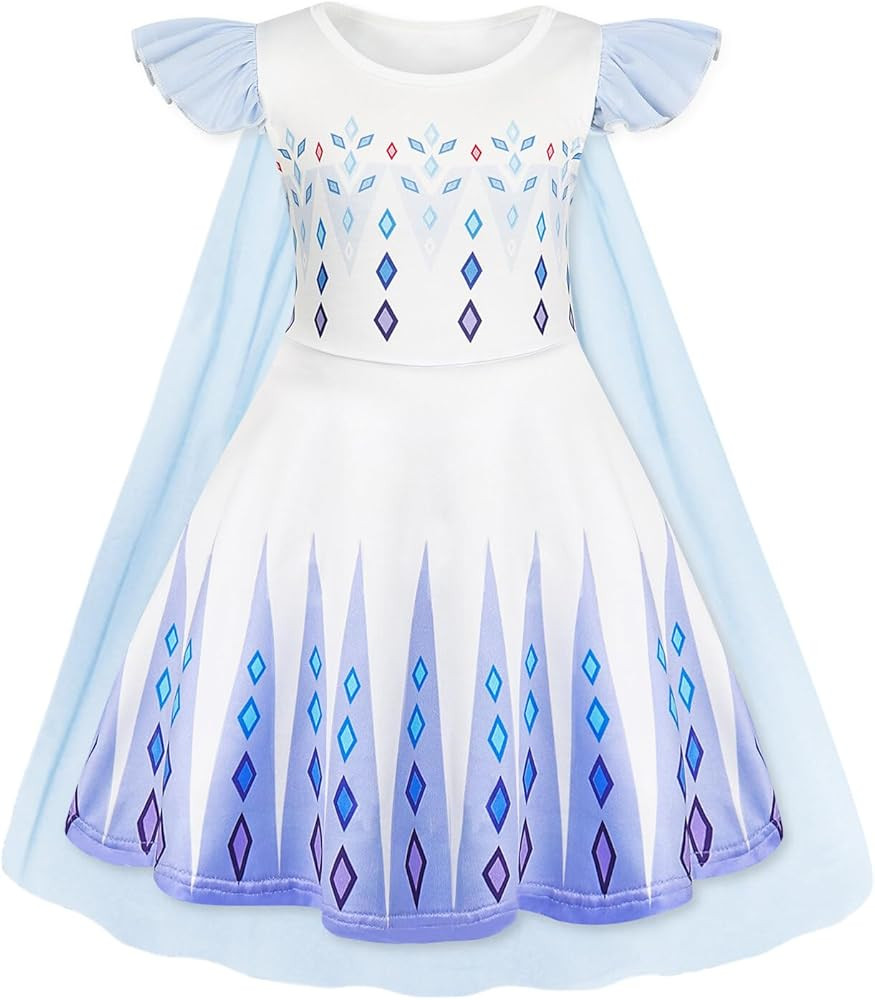 WonderBabe Princess Dress With Cape Girls Christmas Birthday Party Cosplay Costume Toddler Ruffle... | Amazon (US)