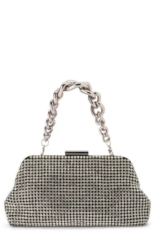 Olga Berg Jerry Crystal Clutch in Silver at Nordstrom | Nordstrom