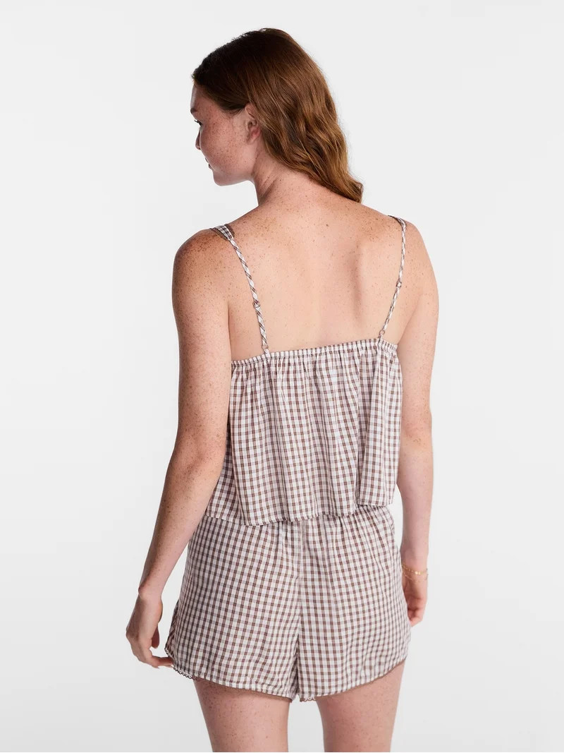 No Boundaries Woven Cami Top and Shorts Sleep Set, 2-Piece, Women's XS-XXL | Walmart (US)