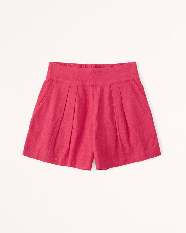 Ultra High Rise Linen-Blend Pull-On Short | Abercrombie & Fitch (US)