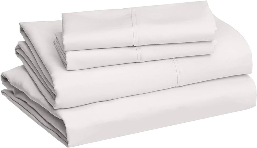 Amazon Basics Lightweight Super Soft Easy Care Microfiber Bed Sheet Set with 14" Deep Pockets - K... | Amazon (US)