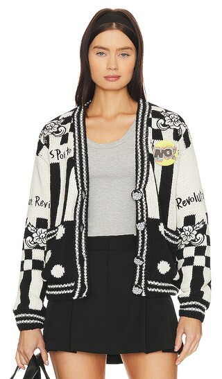 Pop Revolution Cardigan in Black & White | Revolve Clothing (Global)