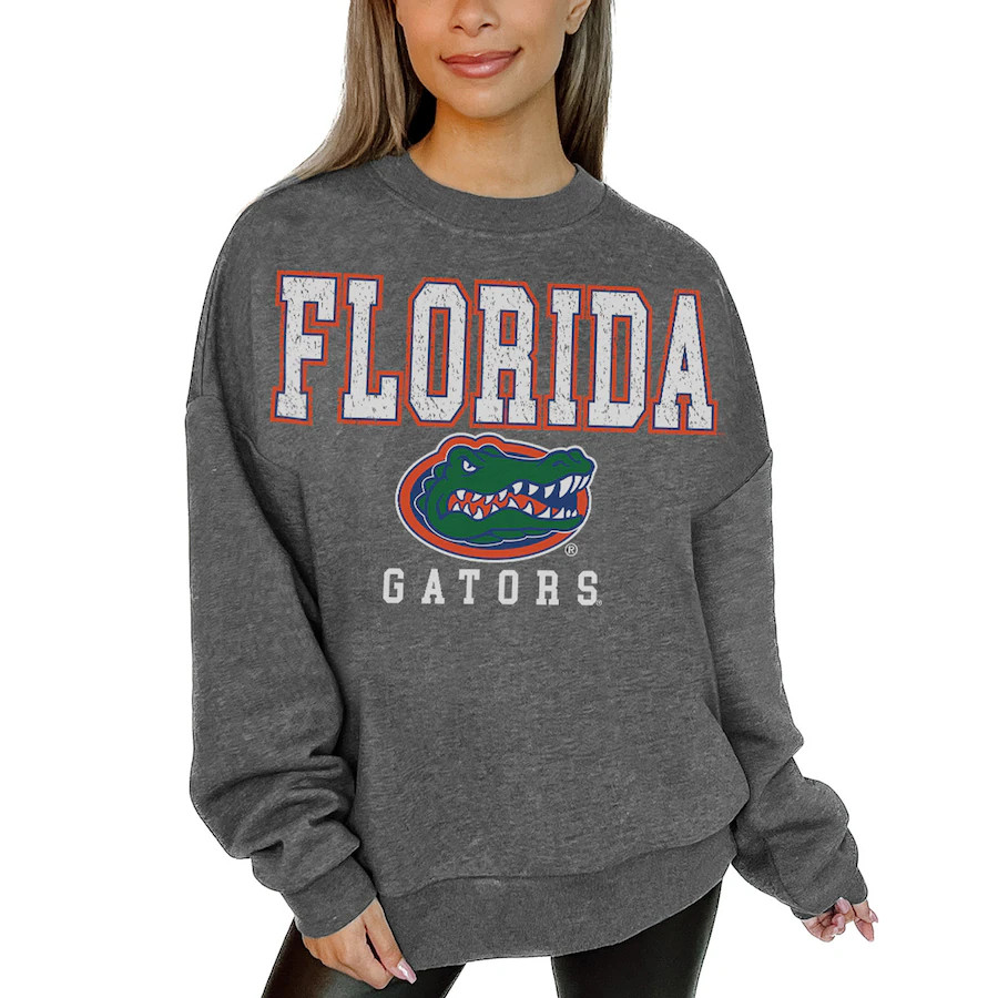 Florida Gators Gameday Couture Women's Oversized Distressed Fleece Pullover Sweatshirt - Heather ... | Fanatics