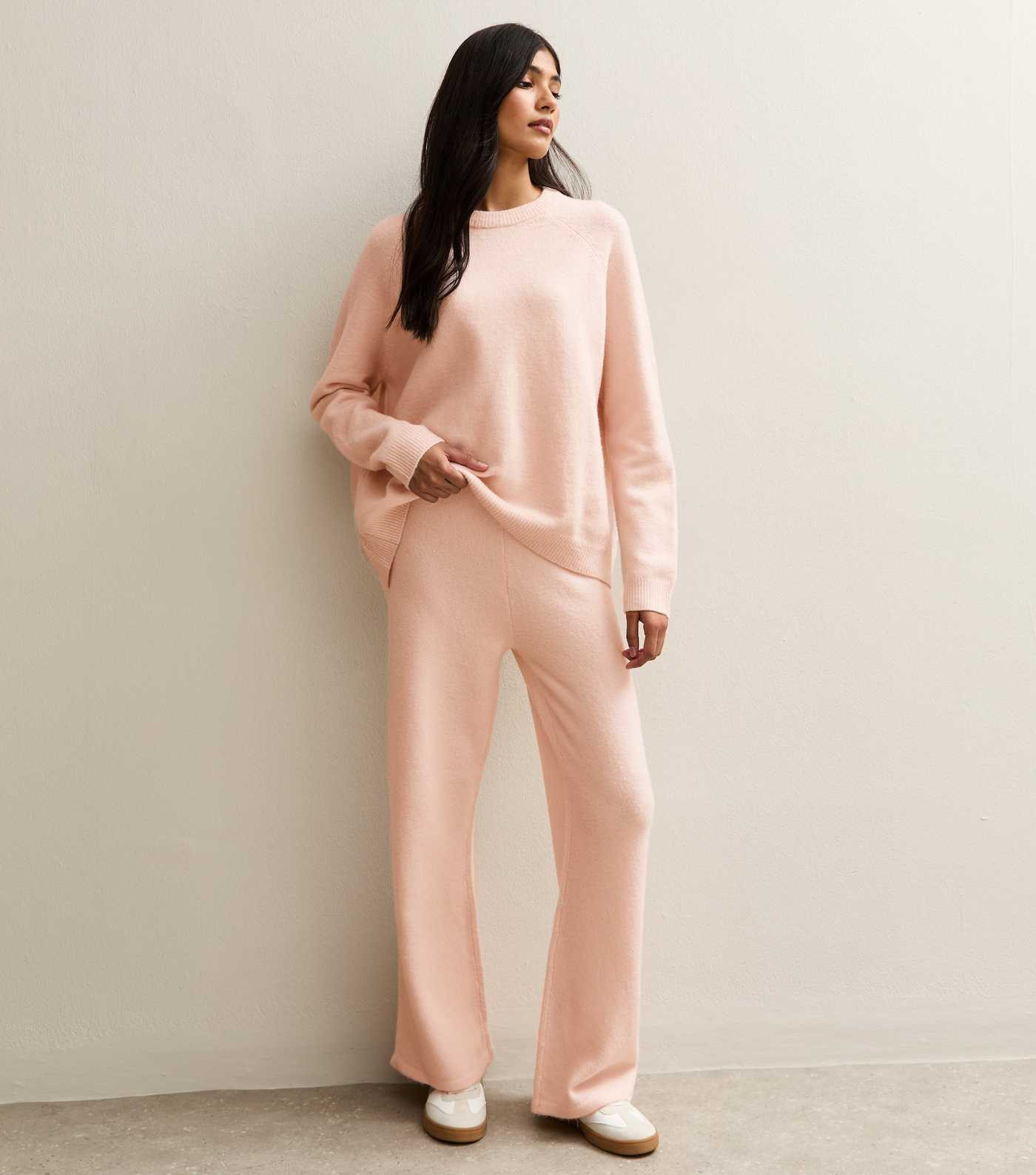 Light Pink Knit Wide Leg Trousers | New Look | New Look (UK)