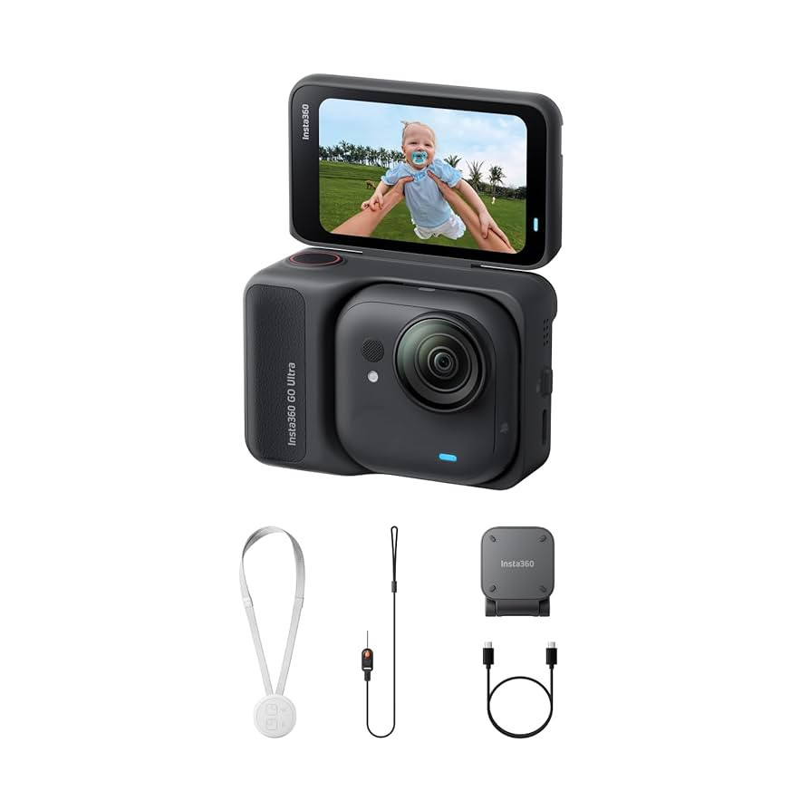 Insta360 GO Ultra Standard Bundle Midnight Black - Tiny Hands-Free 4K Cam, Lightweight & Portable... | Amazon (US)