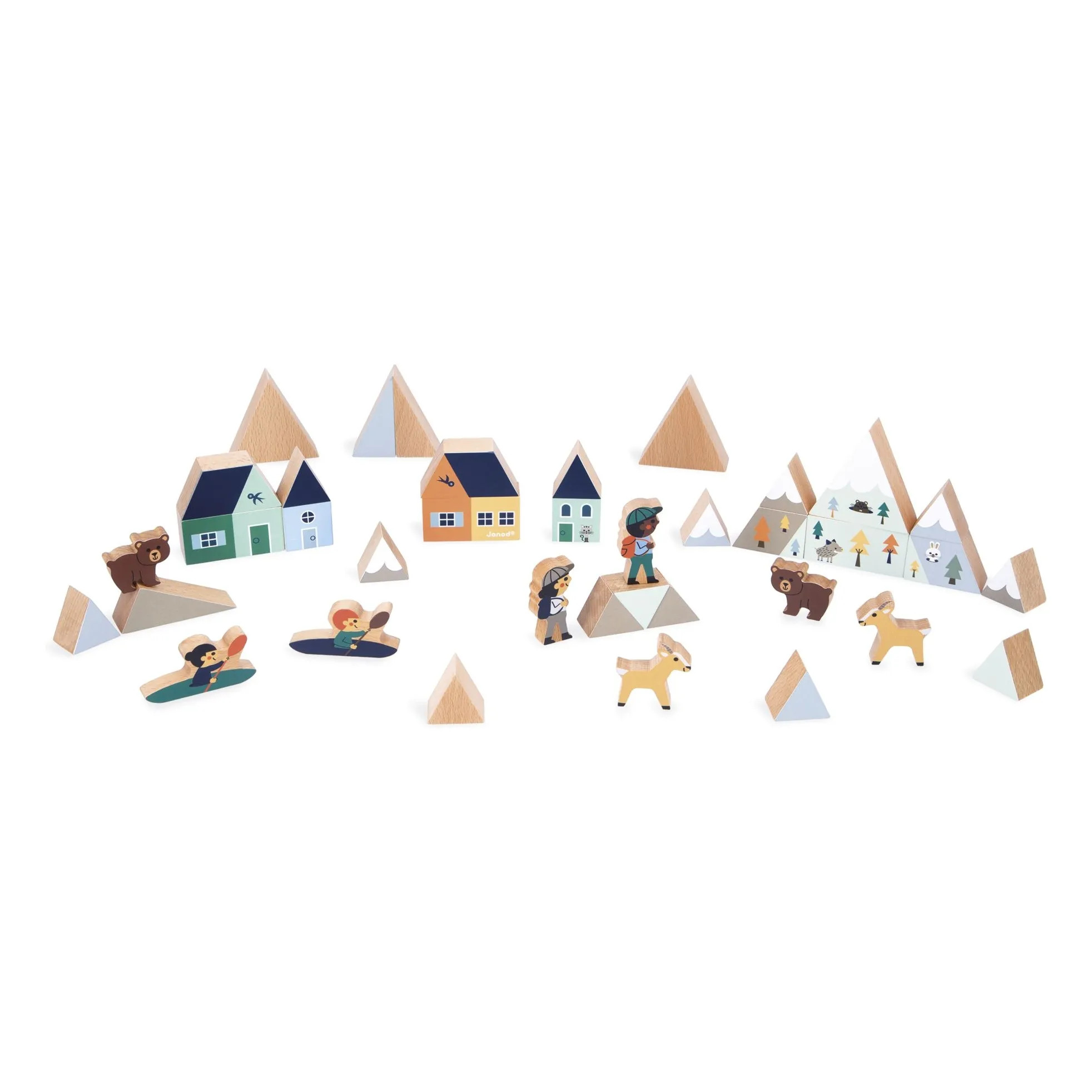 Vallée blanche wooden blocks set - Cross Roads | Smallable