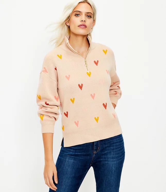 Heart Zip Sweater | LOFT | LOFT