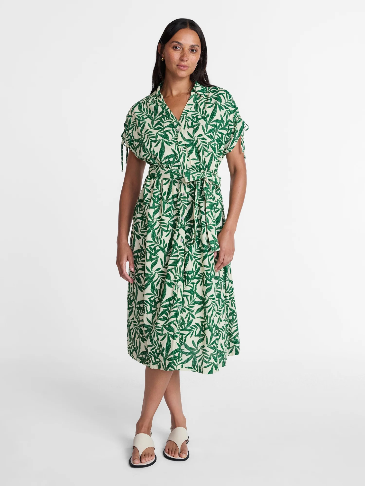 Time and Tru Women\u2019s Linen Blend Shirtdress with Short Sleeves, Sizes XS-XXXL - Walmart.com | Walmart (US)
