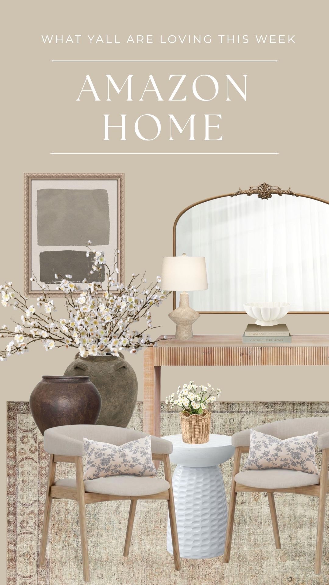 Pottery barn or homegoods Amazon look a likes! Loving how these pieces feel luxe but without the price point! 




Home finds, area rugs, vases, home ideas, home refresh, room refresh, summer home, summer living, Amazon finds

#LTKHome #LTKSeasonal #LTKdayinmylife