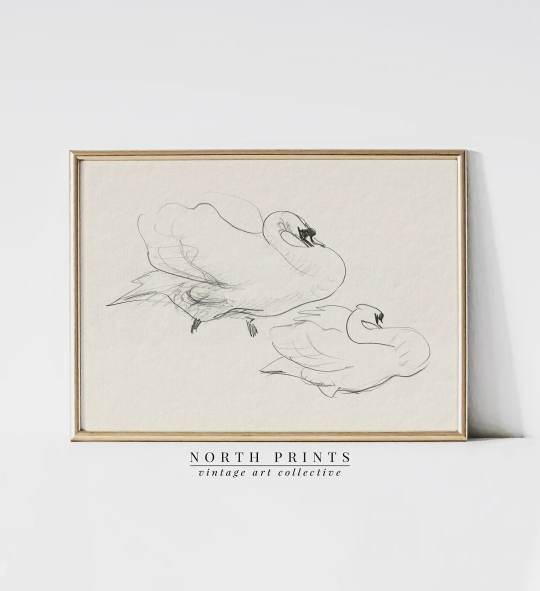 PRINTABLE Swan Pencil Sketch Art | Antique Nursery Girls Room Wall Decor | Downloadable Digital A... | Etsy (US)