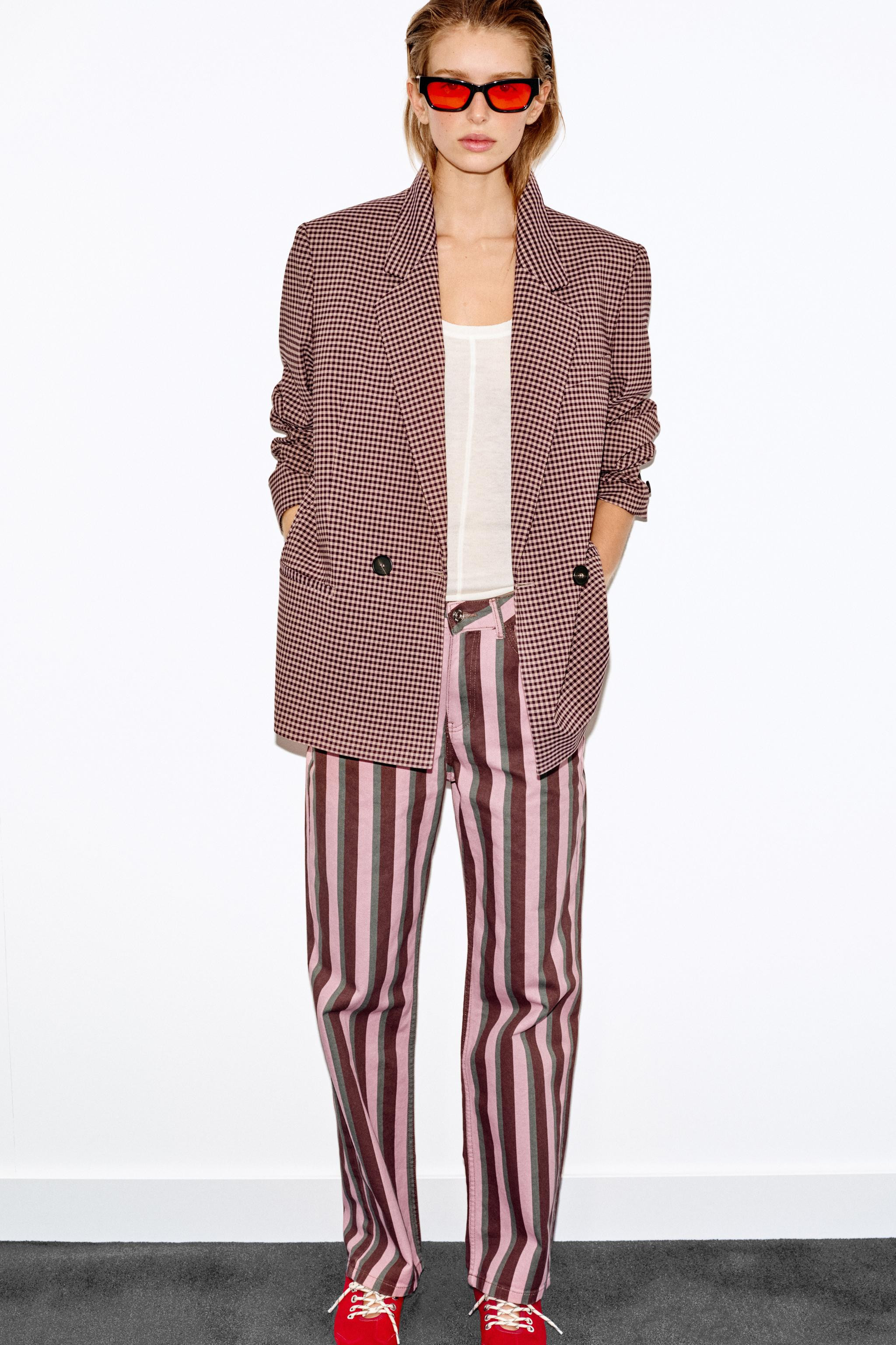 VESTE OVERSIZE À CARREAUX VICHY | Zara FR
