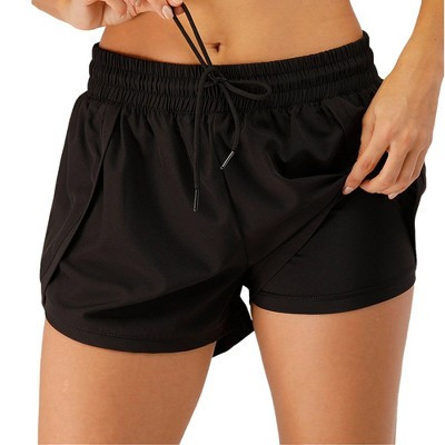 Anna-Kaci Active Women's Gym Athletic Shorts Quick Dry Loose Running Shorts Athletic Fitted - Large,Black | Target