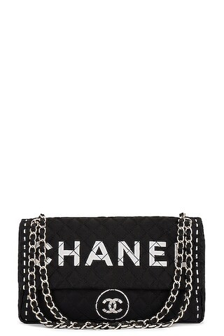 FWRD Renew Chanel Limited Edition Nylon Flap Bag in Black | FWRD | FWRD 