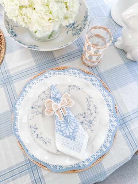 Hi friends! I had the best time mixing + patching these gorgeous Target Spring patterns + textures 🤍 my favorite part are these melamine plates, I will be using all spring and Summer long! 🩵 

{target home decor, target finds target spring target Easter blue scalloped plates scalloped placemats charcuterie, board, blue and white decor, blue and white melamine plates, Easter, bunny, mugs, Easter basket, blue table runner, glassware, hydrangea, Easter, serving platter, white napkin, rings, cloth, napkins, blue and white decor, scalloped decor, white scalloped bowl target home target finds gratefullyjenna} 

#LTKhome #LTKSeasonal