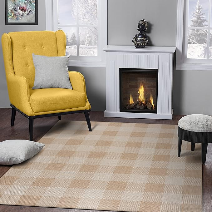 CAMILSON Outdoor Rug – Buffalo Check Area Rugs for Indoor and Outdoor Patios, Checkered Pattern... | Amazon (US)