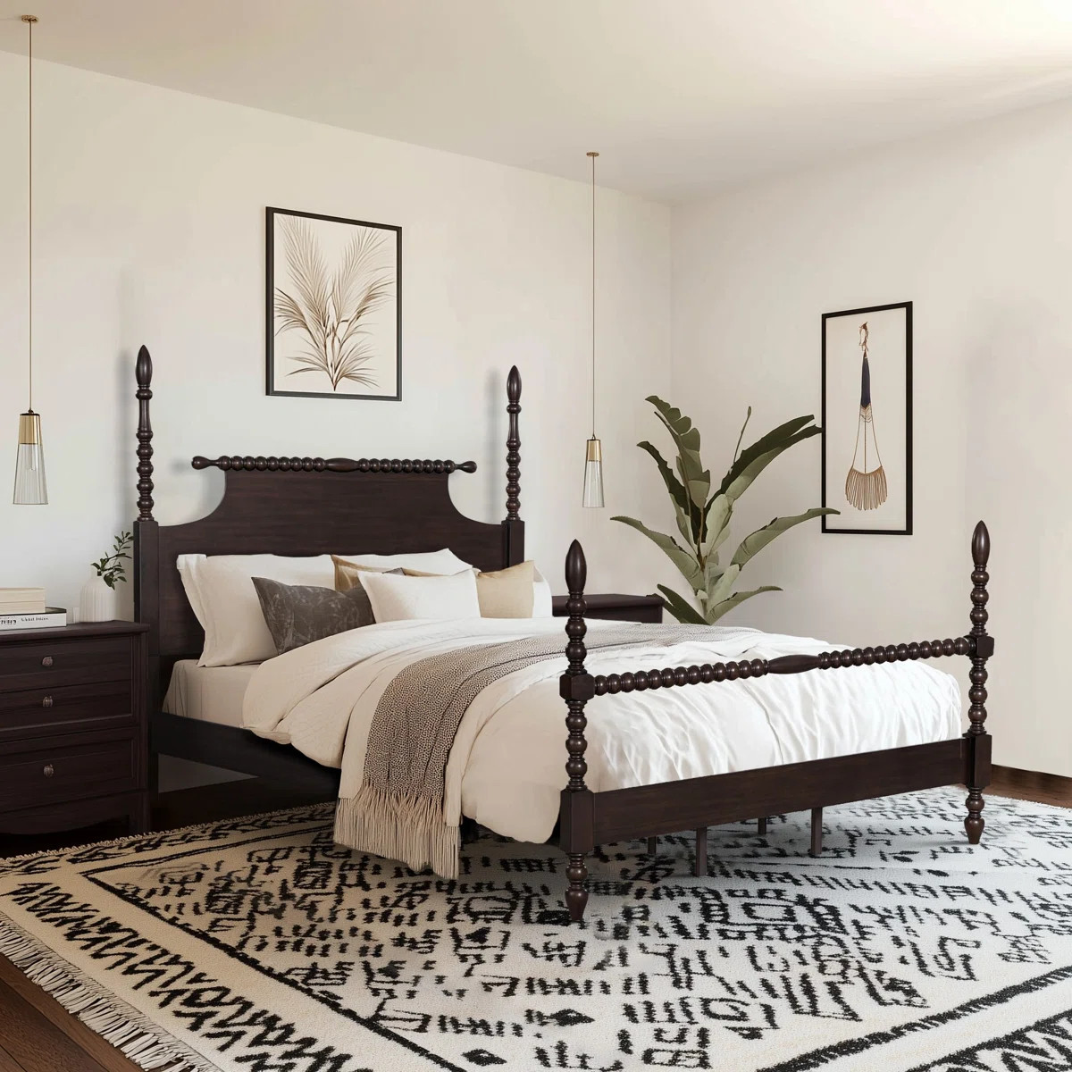 Beckett Solid Wood Low-Profile Bed Frame with Spindle Design | Wayfair North America