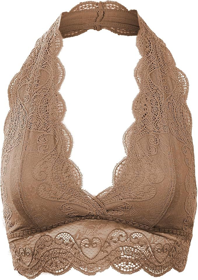 Women's Sexy Racerback Lace Bralette Bustier Breathable Crop Top Bra (S-3XL) | Amazon (US)