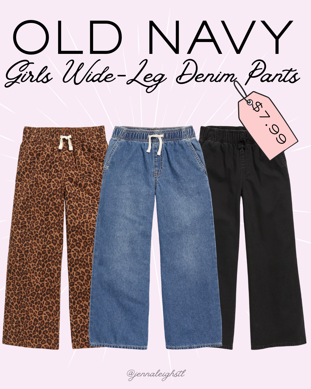 Old Navy sale find. These High-Waisted Pull-On Baggy Wide-Leg Denim Pants for Girls are 60% off, making them just $7.99. Such a cute style and an amazing deal while they're still in stock. 

 #LTKmomlife #LTKSaleAlert #LTKKids