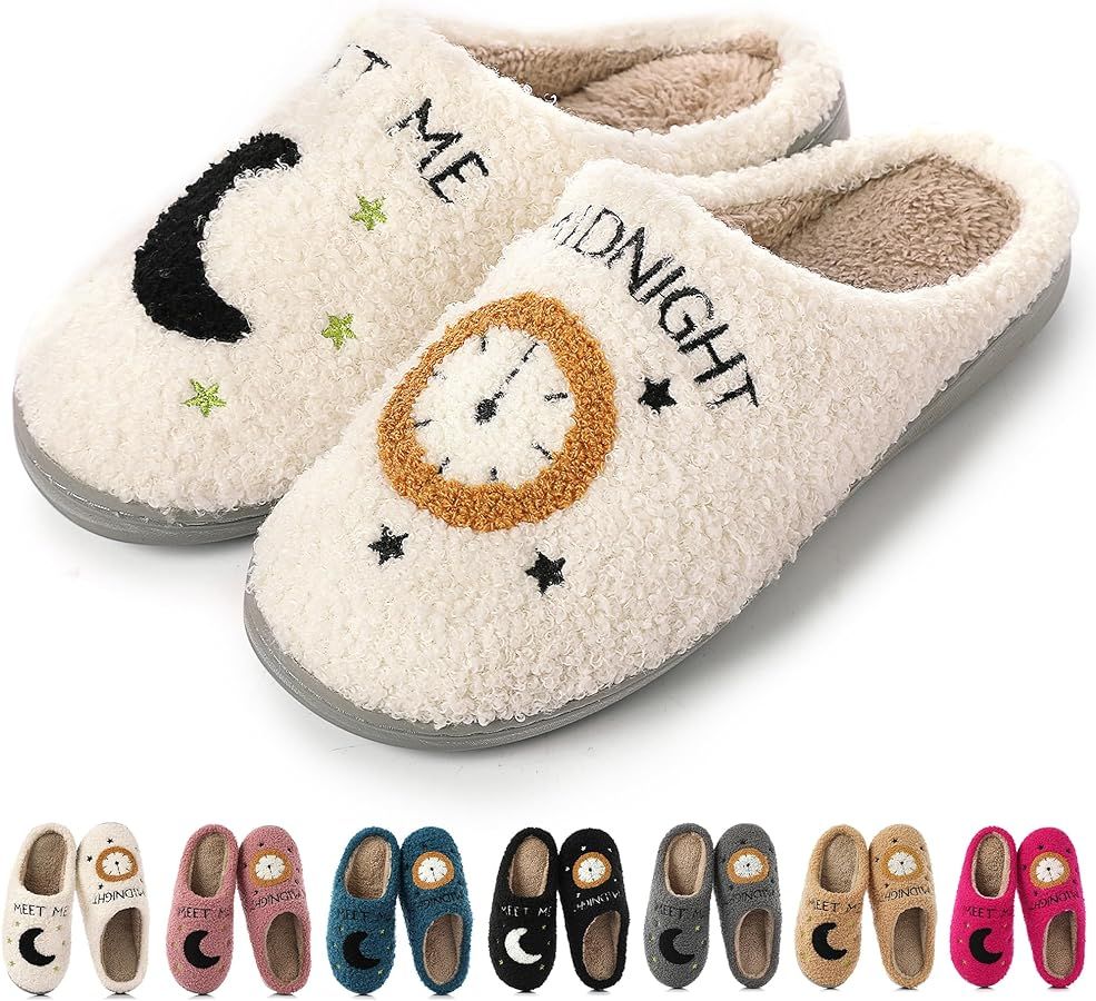 Cysincos House Slippers for Women and Men Indoor Plush Warm Winter Fuzzy Slippers Size 5.5-12.5 | Amazon (US)