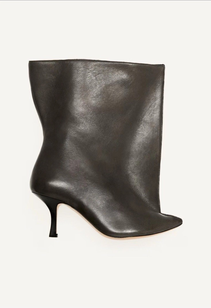 Glenn Martens H&M - HEELED LEATHER ANKLE BOOTS -EU 37, US 6W In Hand US Seller | eBay US