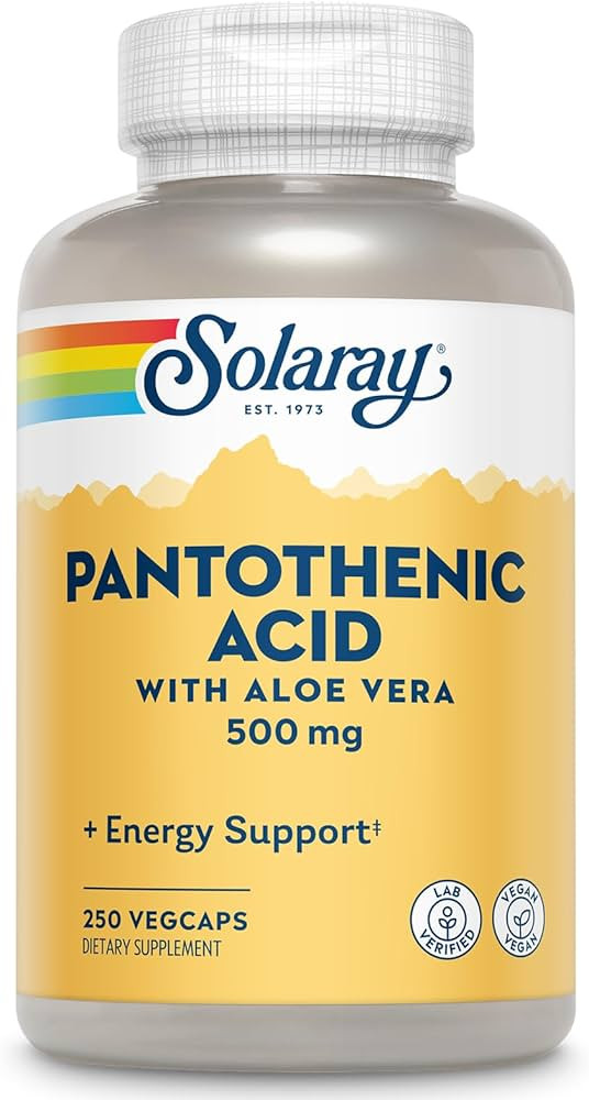 Solaray Pantothenic Acid 500mg - Vitamin B 5 - B Vitamin for Coenzyme-A Production, Energy Metabo... | Amazon (US)
