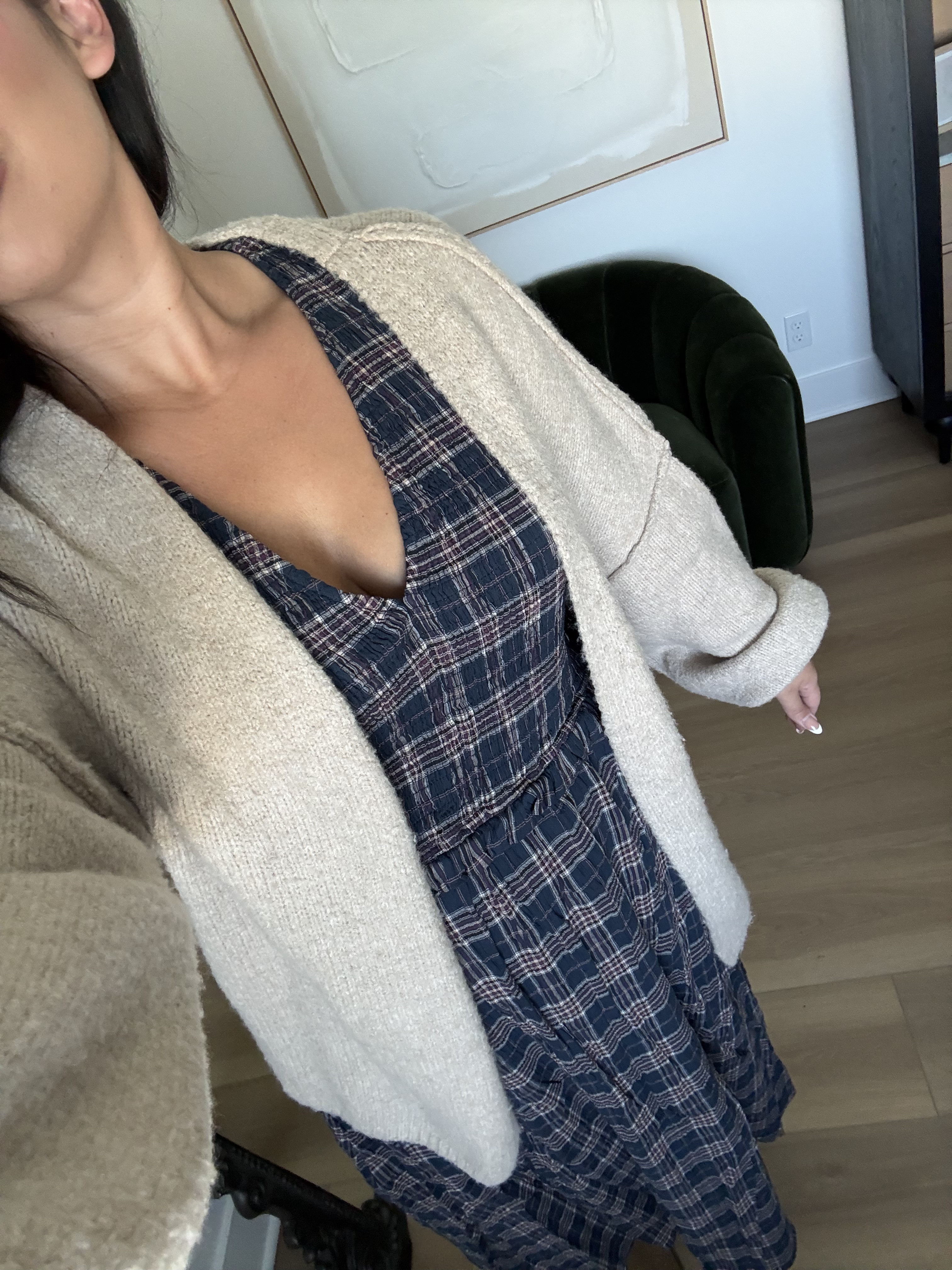 Love this plaid dress.. short sleeve and so cute with this cardigan! Wearing an XL! lulus, plaid dress, fall style, fall fashion, midsize, curvy friendly 

 #LTKSeasonal #LTKMidsize