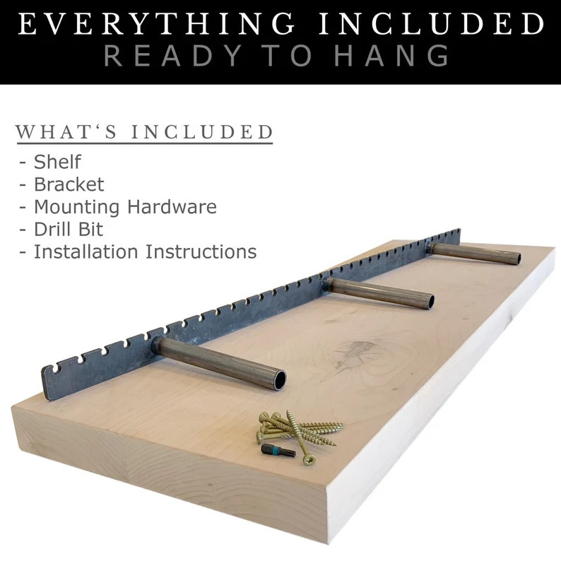 White Oak Floating Shelf - Custom Length, Depth, and Finish Color with Hidden Bracket and Mountin... | Etsy (US)