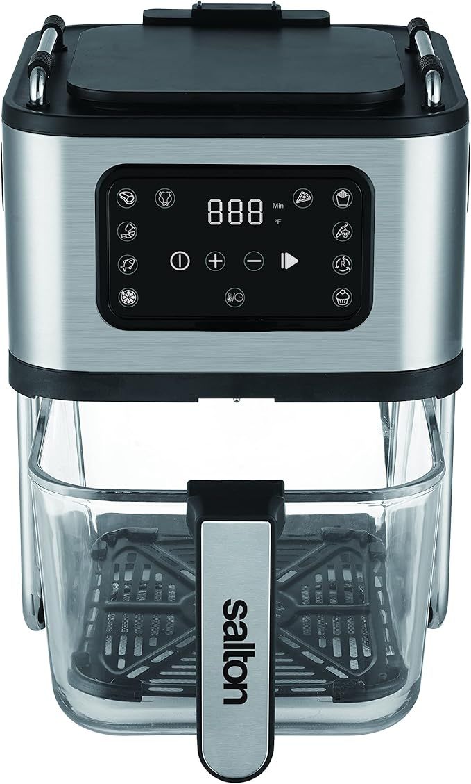 Salton Flip and Cook 2-in-1 Air Fryer & Grill, Automatic Rotating Base Flips for Air Frying & Gri... | Amazon (US)