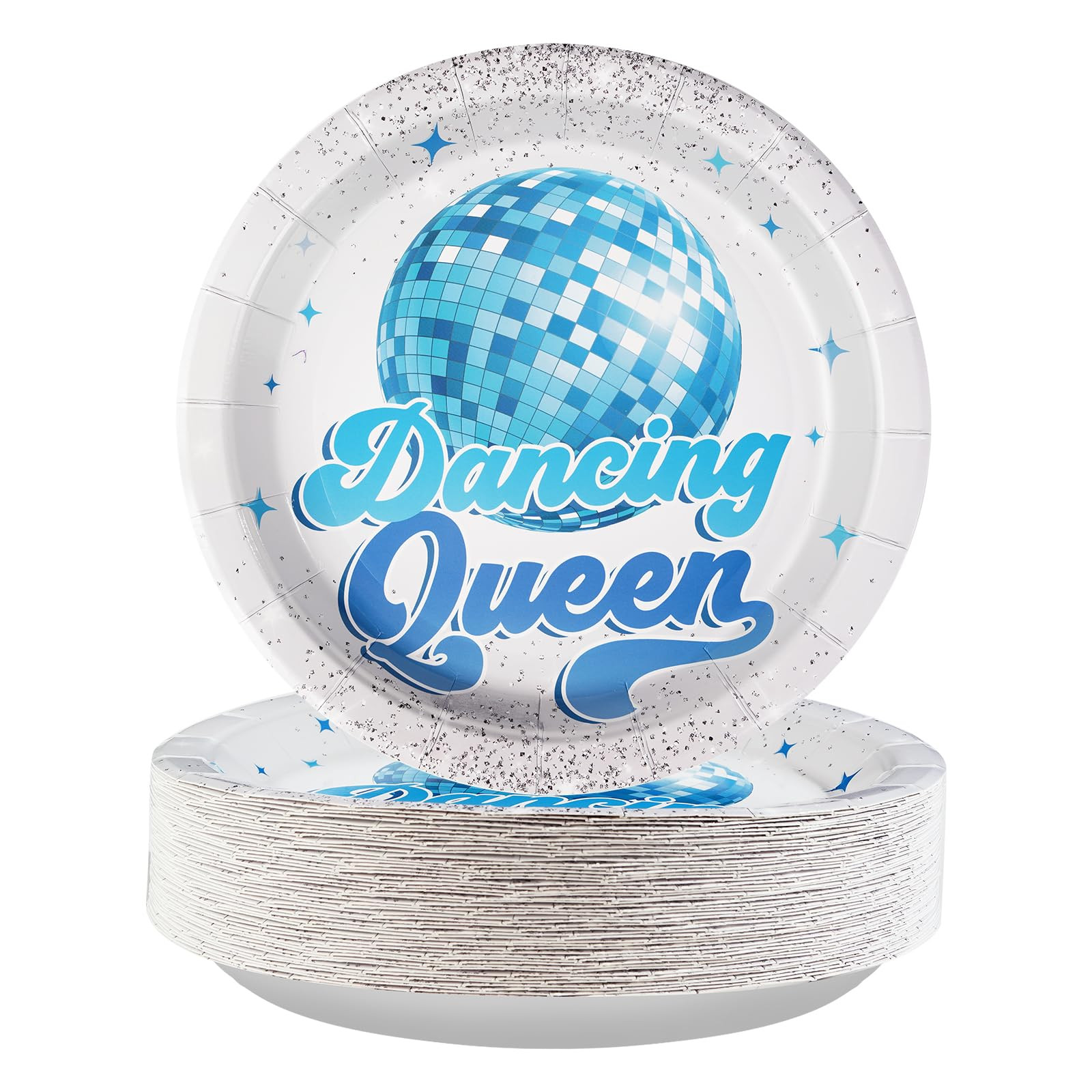 50Pcs Dancing Queen Party Decorations Dancing Queen Round Paper Plates 9" Large Disposable Heavy ... | Amazon (US)