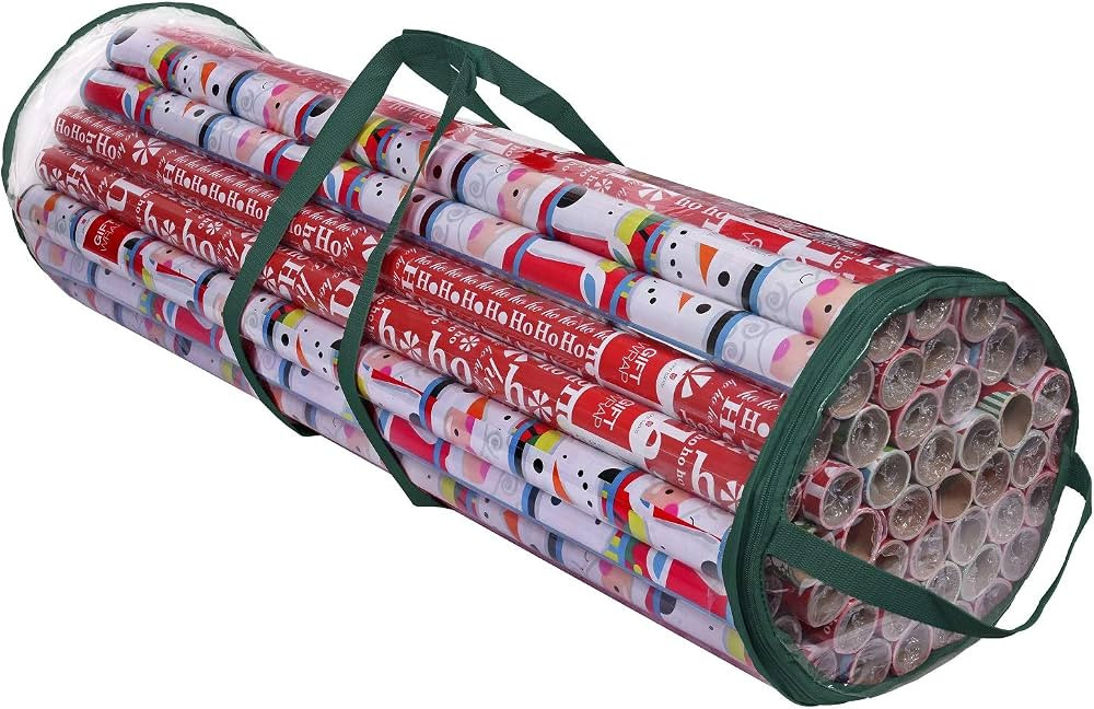 ProPik Christmas Wrapping Paper Storage Bag, Organizer Fits Up to 24 Rolls 40 Inch, Clear Heavy D... | Amazon (US)