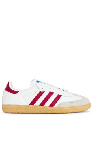 Samba Og in White & Collegiate Burgundy | Revolve Clothing (Global)