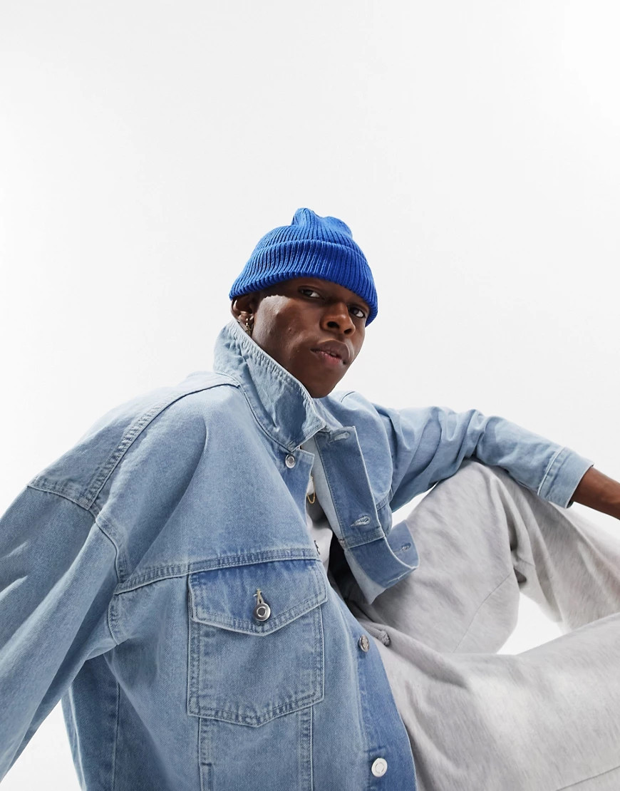 ASOS DESIGN oversized denim jacket in light stone-Blues | ASOS (Global)