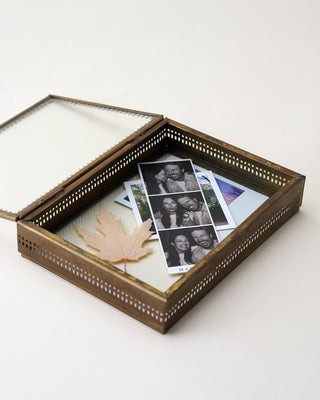 Willow Etched Metal and Glass Box | Magnolia