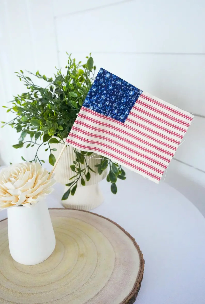 Small American Handmade Flags American Flag Patriotic Decor Fourth of July Independence Day Scrap... | Etsy (Global)