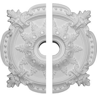 Ekena Millwork 28-3/8 in. x 3-3/4 in. x 1-5/8 in. Benson Classic Urethane Ceiling Medallion, 2-Pi... | The Home Depot