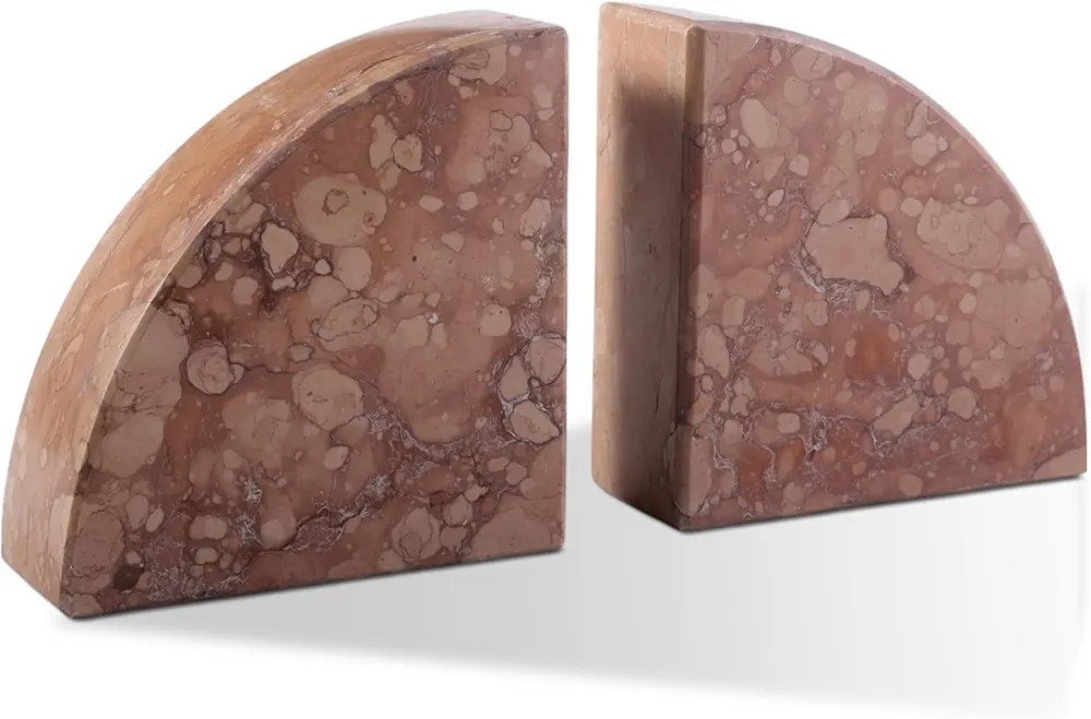 Marble Bookend for Shelves, Non-Skid Bookends for Heavy Books, Heavy Duty Book Stopper for CDs, L... | Amazon (US)