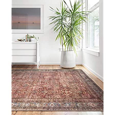 Chris Loves Julia x Loloi Jules JUL-05 Lagoon / Brick Oriental Area Rug 2'-6" x 9'-6" | Amazon (US)