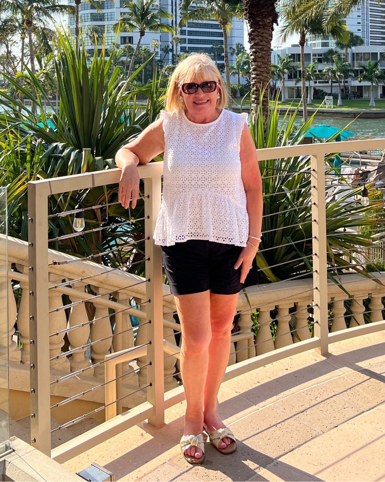 My favorite ANN TAYLOR Metro Shorts are currently 40% Off.  Love the 6” inseam.  Wearing size 8 classic fit 🌸

Ann Taylor shorts, Gold Knot slide sandals, Kate Spade Mini Crossbody Bag, H Bangle bracelet, Summer outfit 

#LTKStyleTip #LTKOver40 #LTKSeasonal #LTKSaleAlert