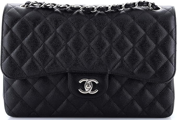 Amazon.com: Chanel, Pre-Loved Classic Double Flap Bag Quilted Caviar Jumbo, Black : Amazon Luxury | Amazon (US)