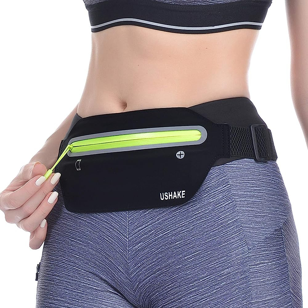 USHAKE Slim Running Belt, Ultra Light Bounce Free Waist Pouch Fitness Workout Belt Sport Waist Pa... | Amazon (US)