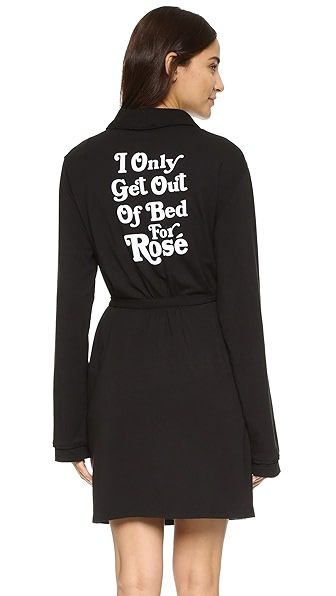 Wildfox I Only Get Up For Rose Robe - Black | Shopbop