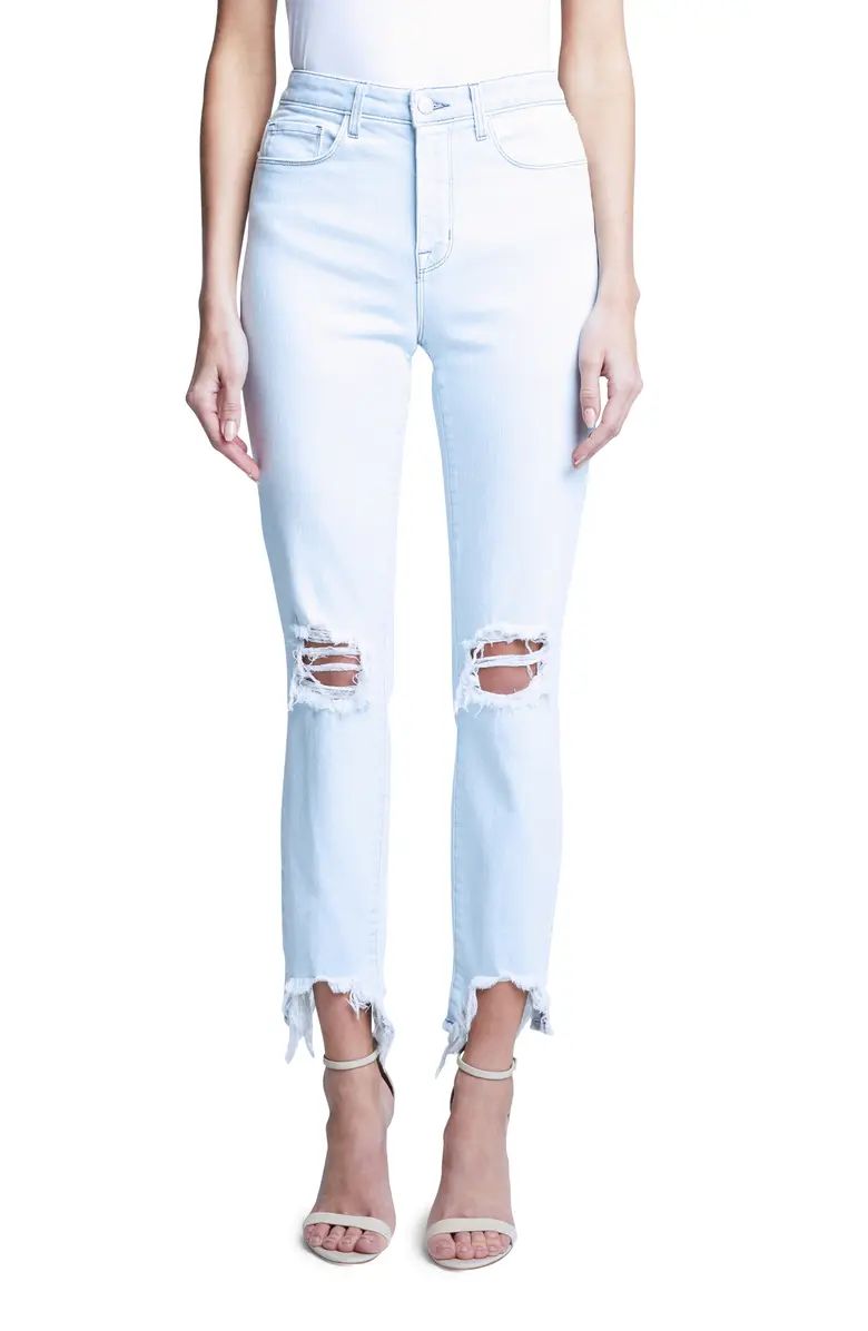 High Line Destroyed Chewed Hem Crop Skinny Jeans | Nordstrom | Nordstrom