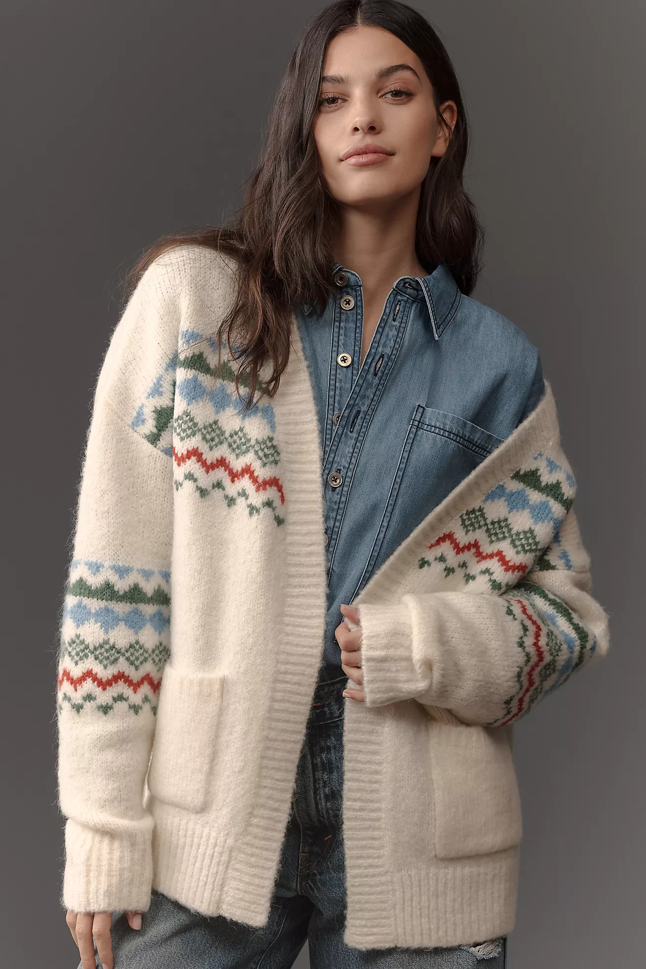 FRNCH Fairisle Cardigan Sweater | Anthropologie (US)