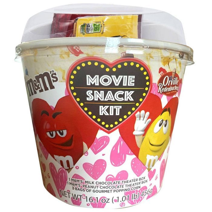 CandyRific Valentine's Day M&M's Movie Popcorn Bucket Variety Pack - 16.1oz | Target