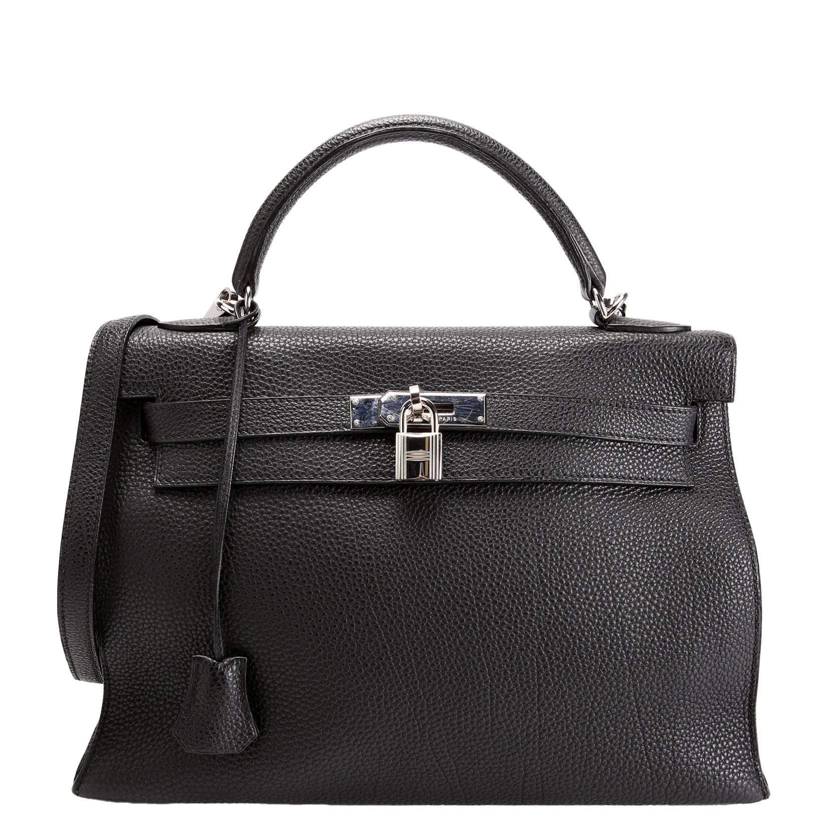 Kelly 32 Retourne Togo 2004 Black/Palladium | Keeks Designer Handbags